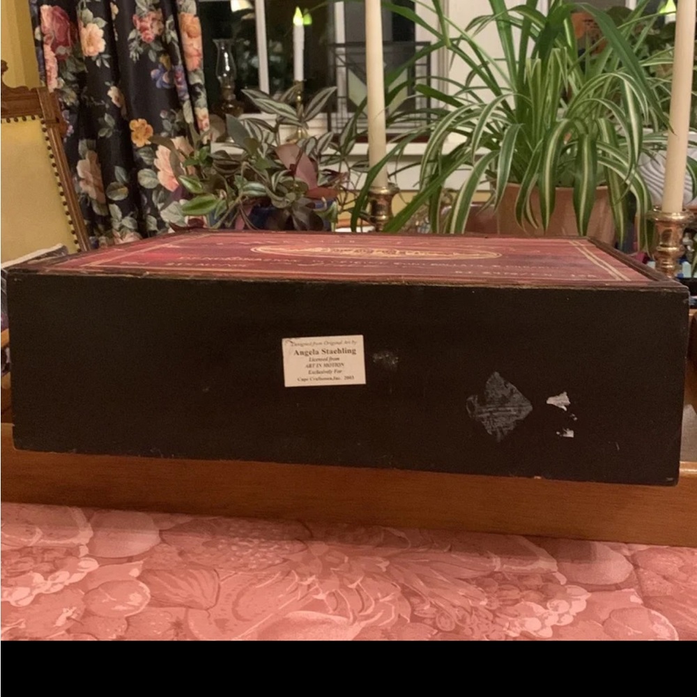 Wine Wood Storage Box Wooden Chianti Classico with Handle Carrying Case - Picture 6 of 7